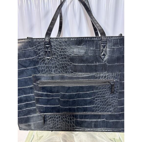 Beis Large Tote Navy Blue Croc Pattern With Multiple Pockets *No Shoulder Strap - Picture 2 of 5